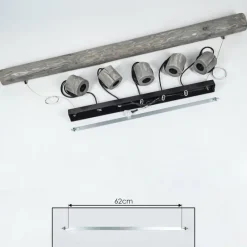 Style Boho-Chic-hofstein Suspension Canedo Gris, Noir, 5 lumières