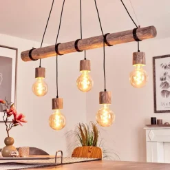 Style Boho-Chic-hofstein Suspension Canedo Gris, Noir, 5 lumières