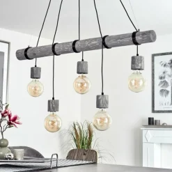 Style Boho-Chic-hofstein Suspension Canedo Gris, Noir, 5 lumières