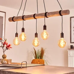 Lampes Vintages & Rétros-hofstein Suspension Canedo Gris, Noir, 5 lumières