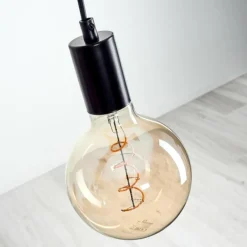 Lampes Vintages & Rétros-hofstein Suspension Canedo Gris, Noir, 5 lumières