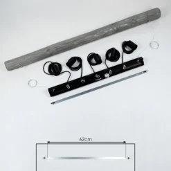 Lampes Vintages & Rétros-hofstein Suspension Canedo Gris, Noir, 5 lumières