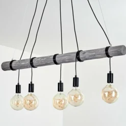 Lampes Vintages & Rétros-hofstein Suspension Canedo Gris, Noir, 5 lumières
