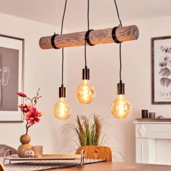 Lampes Vintages & Rétros-hofstein Suspension Canedo Gris, Noir, 3 lumières