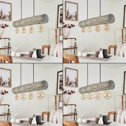 Lampes Vintages & Rétros-hofstein Suspension Canedo Gris, Noir, 4 lumières