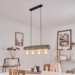 Lampes Vintages & Rétros-hofstein Suspension Canedo Gris, Noir, 4 lumières