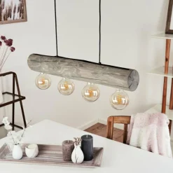 Lampes Vintages & Rétros-hofstein Suspension Canedo Gris, Noir, 4 lumières