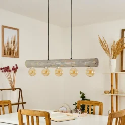 Lampes Vintages & Rétros-hofstein Suspension Canedo Gris, Noir, 5 lumières