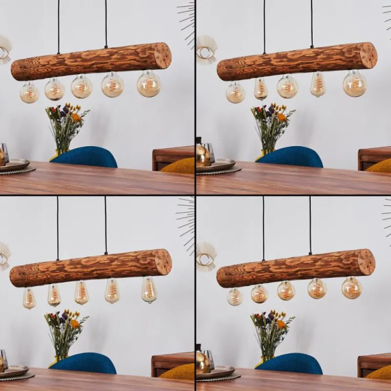 Luminaires Scandinaves-hofstein Suspension Canedo Noir, 5 lumières