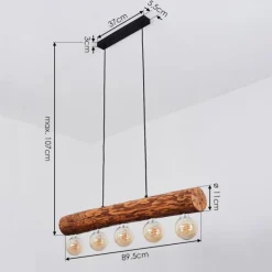 Luminaires Scandinaves-hofstein Suspension Canedo Noir, 5 lumières