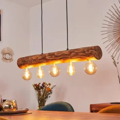 Luminaires Scandinaves-hofstein Suspension Canedo Noir, 5 lumières