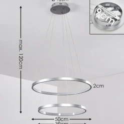 hofstein Suspension Canisteo LED Argenté, 2 lumières