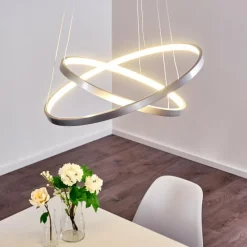 hofstein Suspension Canisteo LED Argenté, 2 lumières