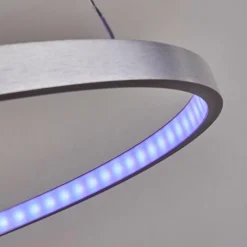 hofstein Suspension Canisteo LED Argenté, 2 lumières, Télécommandes, Changeur de couleurs