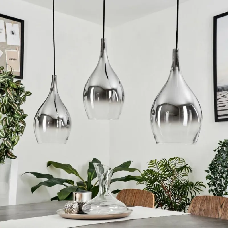 Suspension Verre Fumé-hofstein Suspension Capdevila Chrome, 3 lumières