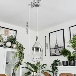 Suspension Verre Fumé-hofstein Suspension Capdevila Chrome, 1 lumière