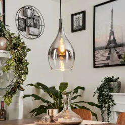 Suspension Verre Fumé-hofstein Suspension Capdevila Chrome, 1 lumière