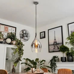 Suspension Verre Fumé-hofstein Suspension Capdevila Chrome, 1 lumière