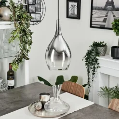 Suspension Verre Fumé-hofstein Suspension Capdevila Chrome, 1 lumière