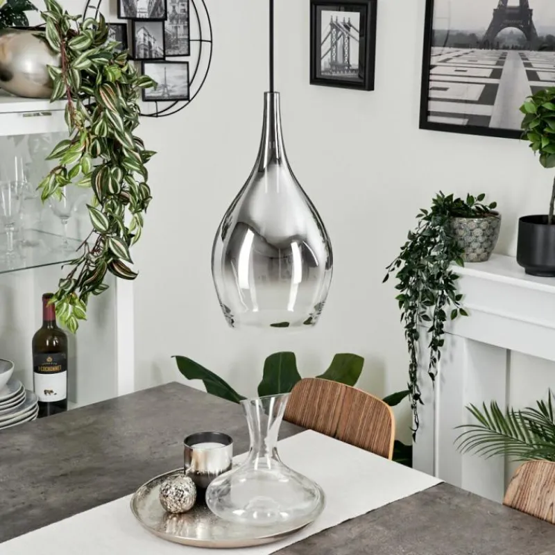 Suspension Verre Fumé-hofstein Suspension Capdevila Chrome, 1 lumière