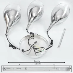Suspension Verre Fumé-hofstein Suspension Capdevila Chrome, 3 lumières