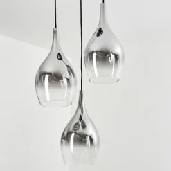 Suspension Verre Fumé-hofstein Suspension Capdevila Chrome, 3 lumières