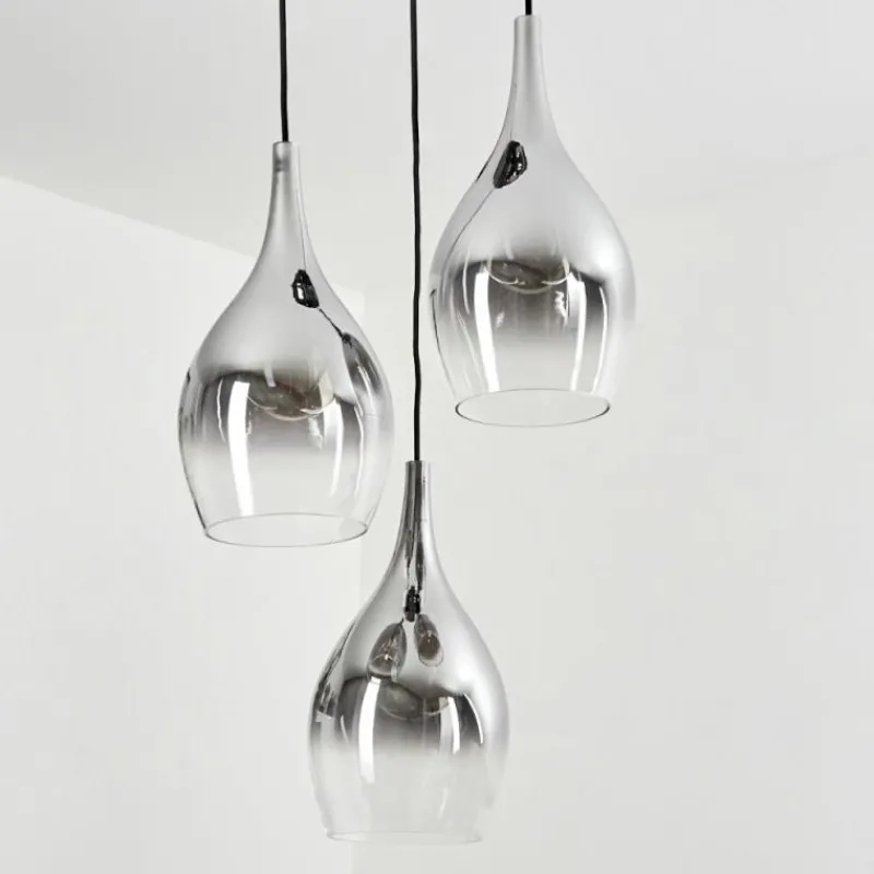 Suspension Verre Fumé-hofstein Suspension Capdevila Chrome, 3 lumières