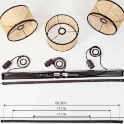 Lampes En Tissu-hofstein Suspension Carbonalito Noir, 3 lumières