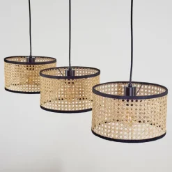 Lampes En Tissu-hofstein Suspension Carbonalito Noir, 3 lumières