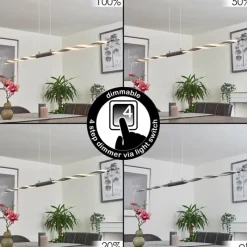 hofstein Suspension Carmacks LED Chrome, 4 lumières