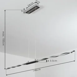 hofstein Suspension Carmacks LED Chrome, 4 lumières
