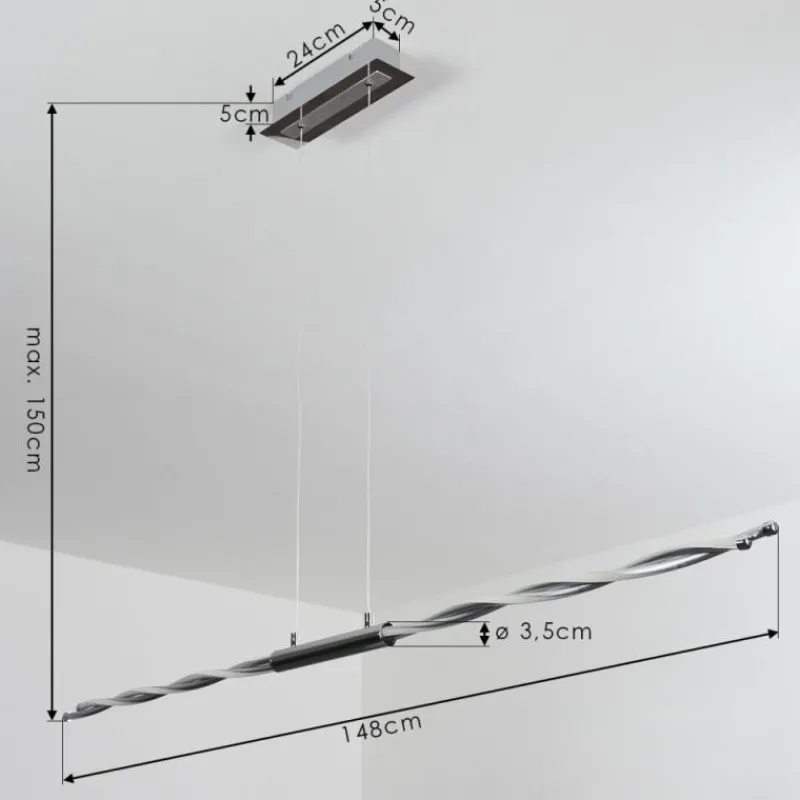 hofstein Suspension Carmacks LED Chrome, 4 lumières