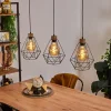 Lampes Vintages & Rétros-hofstein Suspension Carobal Écru, Noir, 3 lumières