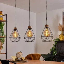 Lampes Vintages & Rétros-hofstein Suspension Carobal Écru, Noir, 3 lumières