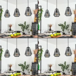 Lampes Vintages & Rétros-hofstein Suspension Cassils Noir, 3 lumières