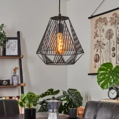 hofstein Suspension Cassils Noir, 1 lumière