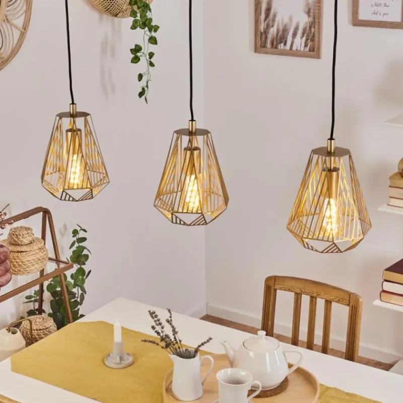 Lampes Dorées-hofstein Suspension Cassils Or, 3 lumières