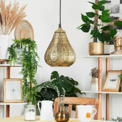 Luminaires Orientaux-hofstein Suspension Cassis Vieux laiton, 1 lumière