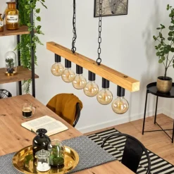 Lampes Vintages & Rétros-hofstein Suspension Cava Écru, Noir, 6 lumières