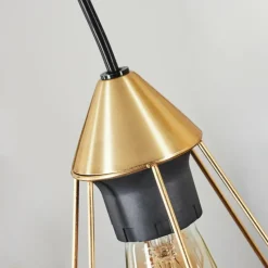 Lampes Industrielles-hofstein Suspension Cenova Laiton, Noir, 3 lumières