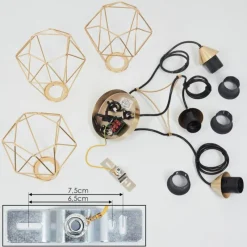 Lampes Industrielles-hofstein Suspension Cenova Laiton, Noir, 3 lumières