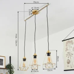 Lampes Vintages & Rétros-hofstein Suspension Cenova Laiton, 3 lumières