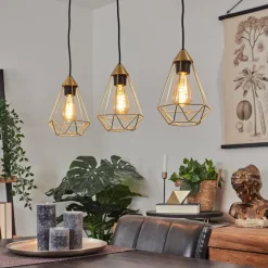 Lampes Vintages & Rétros-hofstein Suspension Cenova Laiton, 3 lumières