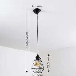 hofstein Suspension Cenova Noir, 1 lumière