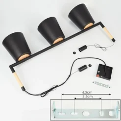 Luminaires Scandinaves-hofstein Suspension Cerrizal Écru, Noir, 3 lumières