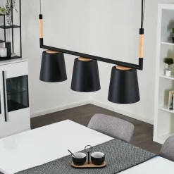 Luminaires Scandinaves-hofstein Suspension Cerrizal Écru, Noir, 3 lumières