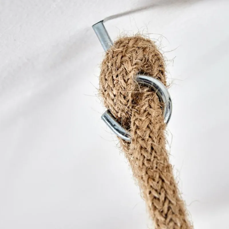 Style Boho-Chic-hofstein Suspension Chapana Brun, Bois clair, Noir, 3 lumières