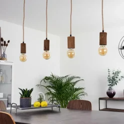 Style Boho-Chic-hofstein Suspension Chapana Brun, Noir, 4 lumières