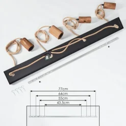 Style Boho-Chic-hofstein Suspension Chapana Brun, Noir, 4 lumières