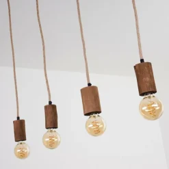 Style Boho-Chic-hofstein Suspension Chapana Brun, Noir, 4 lumières